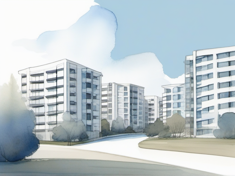 Illustration aquarelle immeubles européens