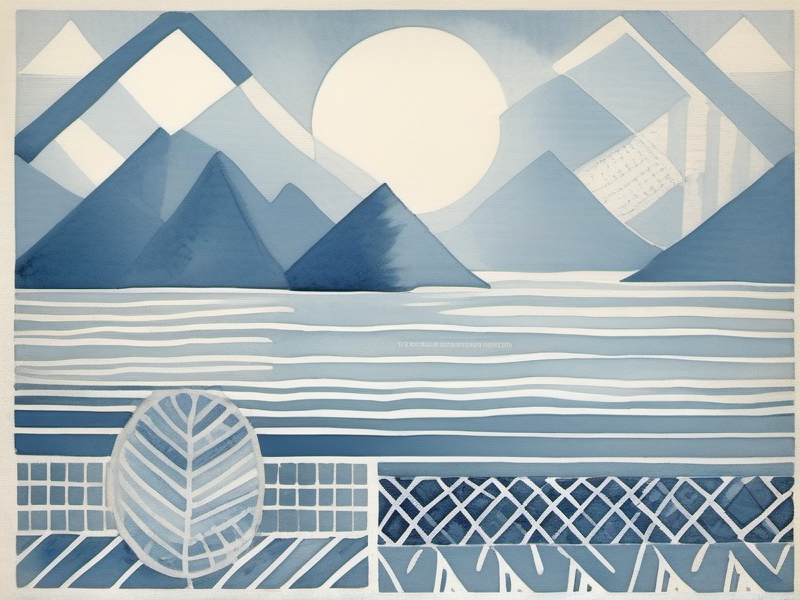 Illustration aquarelle motifs géométriques financiers
