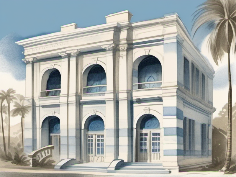 Illustration aquarelle bourse coloniale tropicale